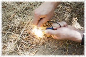 Fire building using a magnesium fire starter