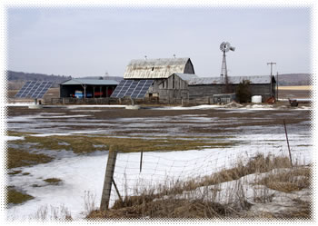 farm with solar panels