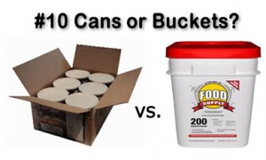 Buckets vs Cans in food storage