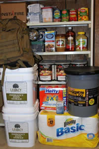 Storing prepping supplies