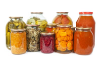 Canning food for prepping supplies.