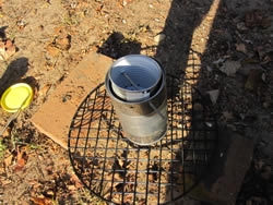 DIY coffee pot from soup can.