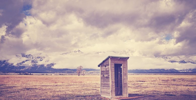 Backcountry toilet in the Grand Teton National Park, Wyoming, US