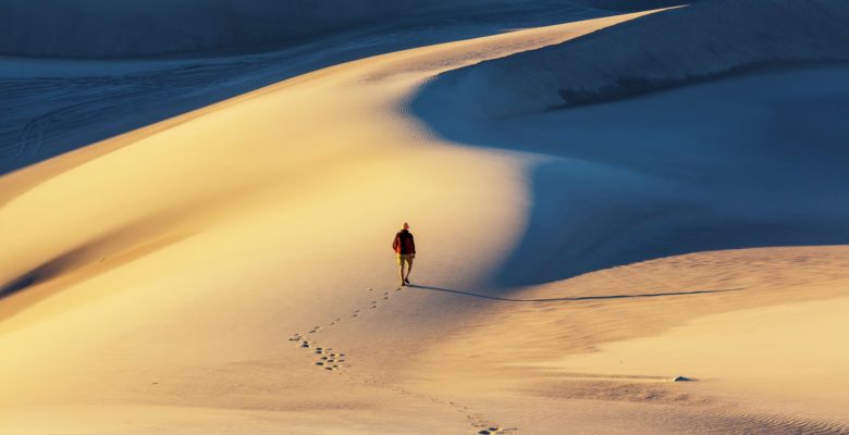 Hike in desert