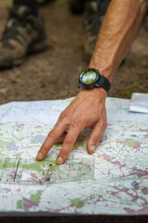 Navigating with map and compass